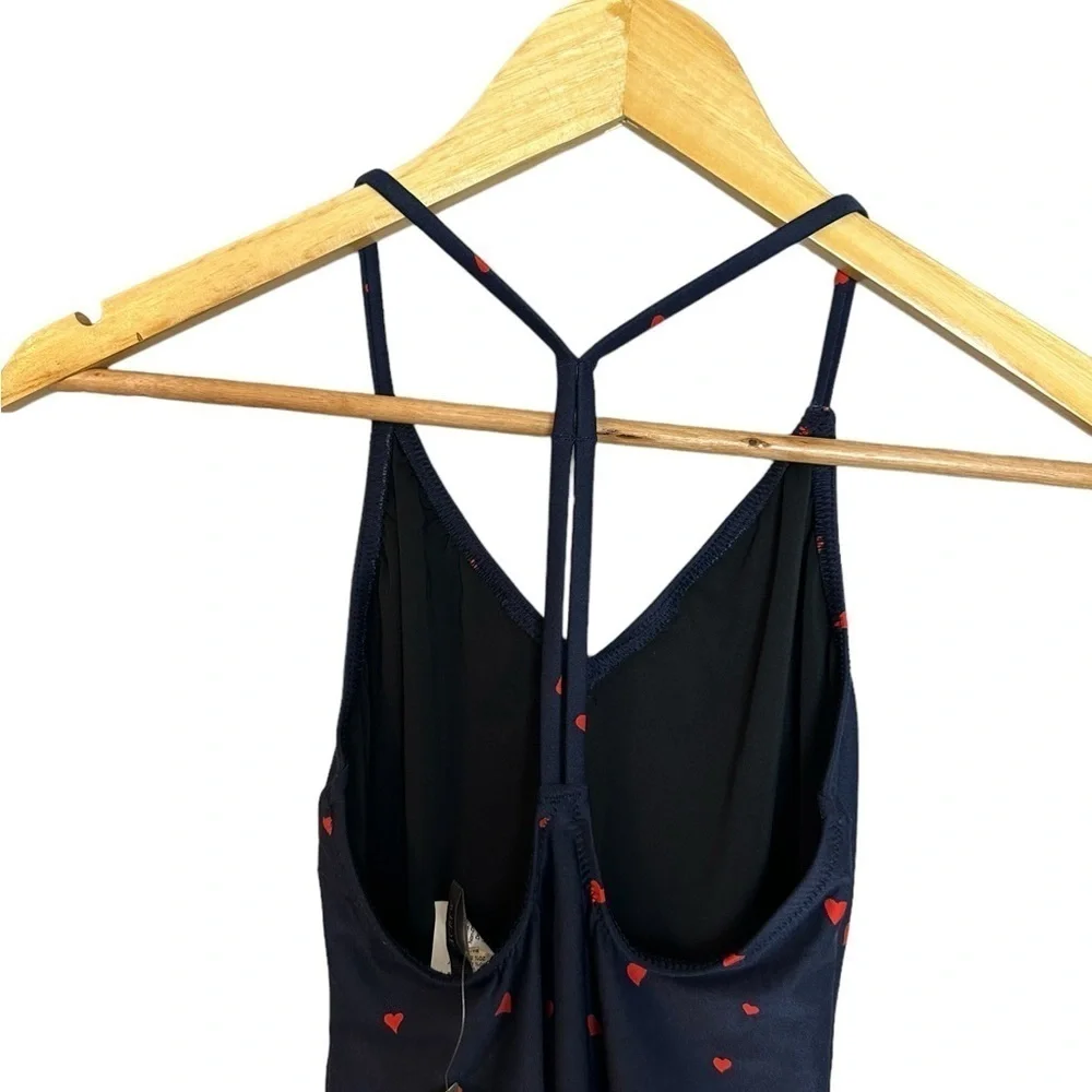 NWT J Crew T-back swimsuit, heart print, 2